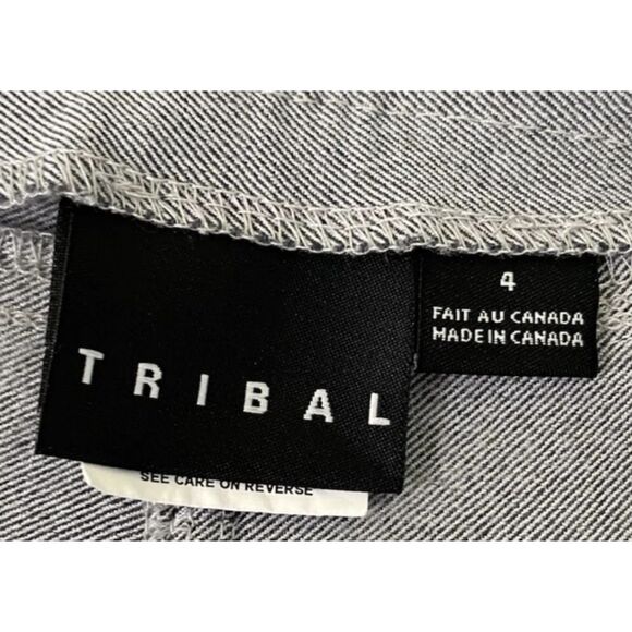 Tribal Women's Mid-Rise Pull-On Ankle Pants Gray Size 4 (Fit 28x27) - Picture 10 of 11